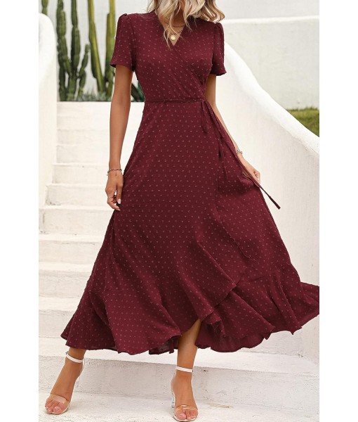 PRETTYGARDEN Women's Summer Maxi Dress Casual Wrap Floral Boho Short Sleeve V Neck Split Ruffle Beach Long Dresses