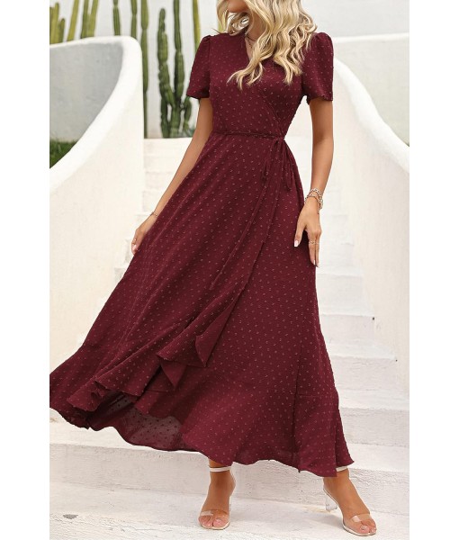 PRETTYGARDEN Women's Summer Maxi Dress Casual Wrap Floral Boho Short Sleeve V Neck Split Ruffle Beach Long Dresses