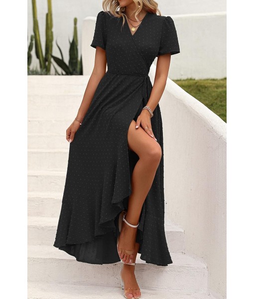PRETTYGARDEN Women's Summer Maxi Dress Casual Wrap Floral Boho Short Sleeve V Neck Split Ruffle Beach Long Dresses