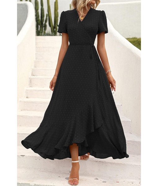 PRETTYGARDEN Women's Summer Maxi Dress Casual Wrap Floral Boho Short Sleeve V Neck Split Ruffle Beach Long Dresses