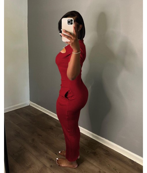 Women's Casual Short Sleeve Dress T Shirt Bodycon Dresses Ribbed V Neck Maxi Sundress Basic Party Club Dress with Pocket
