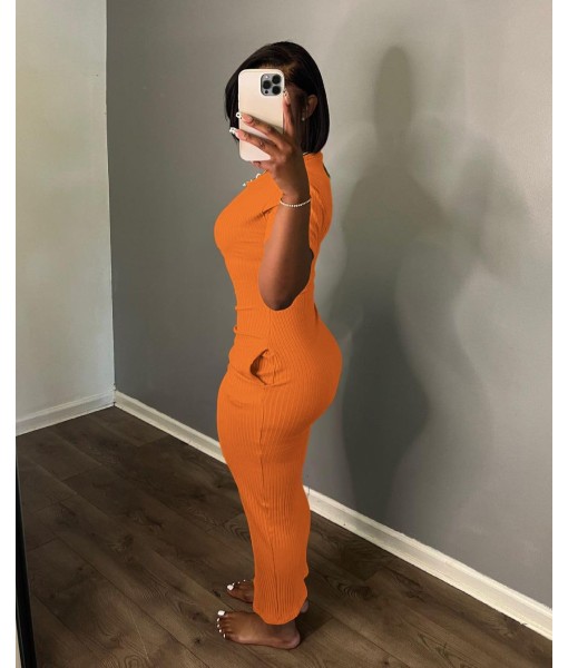 Women's Casual Short Sleeve Dress T Shirt Bodycon Dresses Ribbed V Neck Maxi Sundress Basic Party Club Dress with Pocket