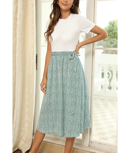 Zattcas Women 2025 Summer Dress Short Sleeve Ribbed Teacher Church Modest Business Casual Work Outfits Midi Dress