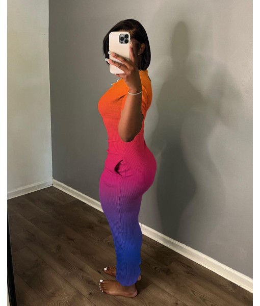 Women's Casual Short Sleeve Dress T Shirt Bodycon Dresses Ribbed V Neck Maxi Sundress Basic Party Club Dress with Pocket