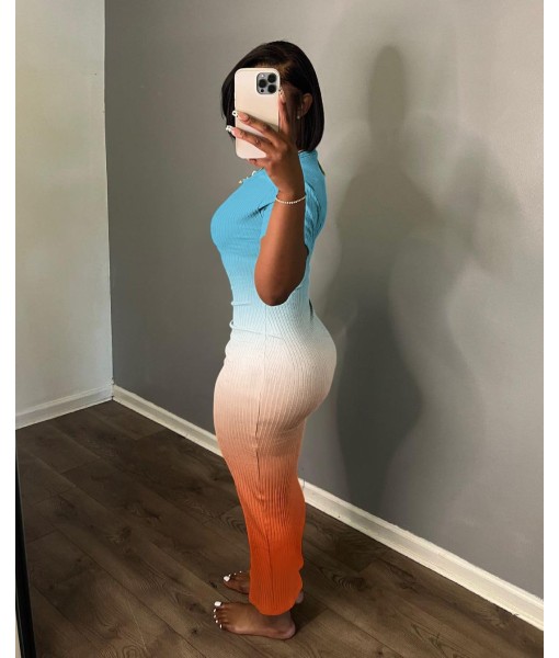Women's Casual Short Sleeve Dress T Shirt Bodycon Dresses Ribbed V Neck Maxi Sundress Basic Party Club Dress with Pocket