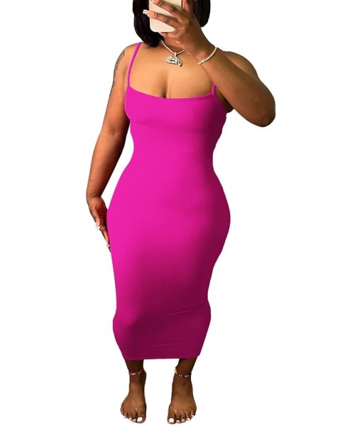 Women's Casual Short Sleeve Dress T Shirt Bodycon Dresses Ribbed V Neck Maxi Sundress Basic Party Club Dress with Pocket