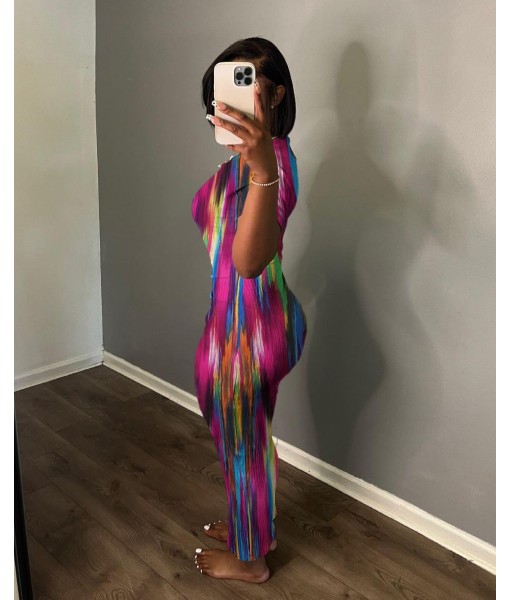 Women's Casual Short Sleeve Dress T Shirt Bodycon Dresses Ribbed V Neck Maxi Sundress Basic Party Club Dress with Pocket