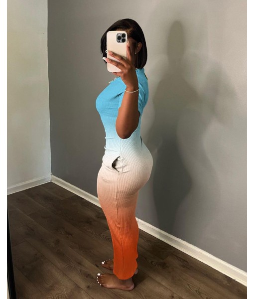 Women's Casual Short Sleeve Dress T Shirt Bodycon Dresses Ribbed V Neck Maxi Sundress Basic Party Club Dress with Pocket