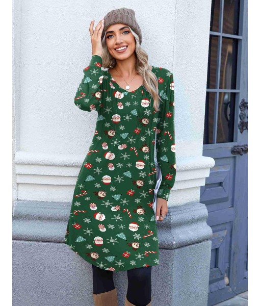 Zeagoo Fall Dresses for Women Long Sleeve Casual Pleated V Neck Dress 2025 A Line Tunic Dress