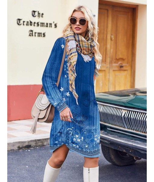 Zeagoo Fall Dresses for Women Long Sleeve Casual Pleated V Neck Dress 2025 A Line Tunic Dress