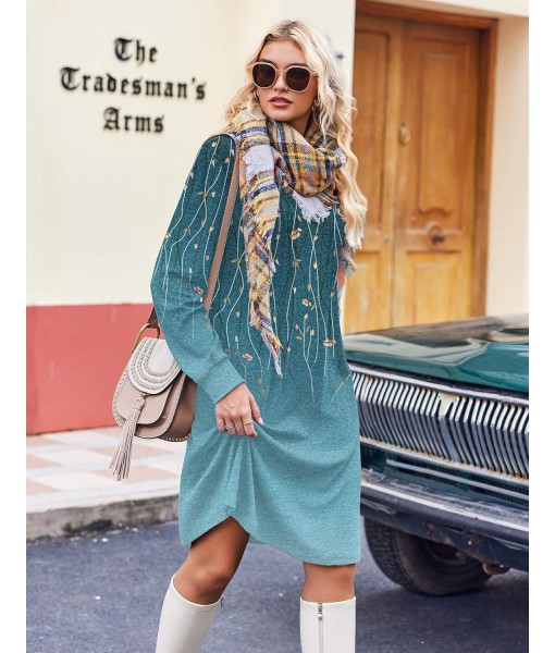 Zeagoo Fall Dresses for Women Long Sleeve Casual Pleated V Neck Dress 2025 A Line Tunic Dress