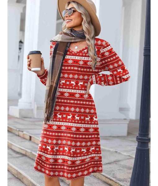 Zeagoo Fall Dresses for Women Long Sleeve Casual Pleated V Neck Dress 2025 A Line Tunic Dress