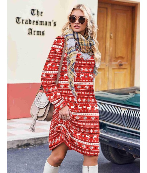 Zeagoo Fall Dresses for Women Long Sleeve Casual Pleated V Neck Dress 2025 A Line Tunic Dress