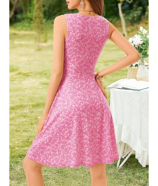 OURIN Women's Spring Deep V Neck Sleeveless Floral Sundresses with Pockets Flowy Summer Dresses for Women 2025