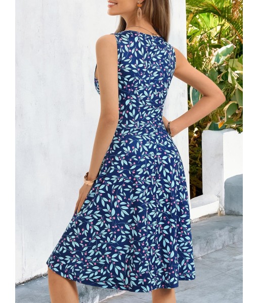 OURIN Women's Spring Deep V Neck Sleeveless Floral Sundresses with Pockets Flowy Summer Dresses for Women 2025