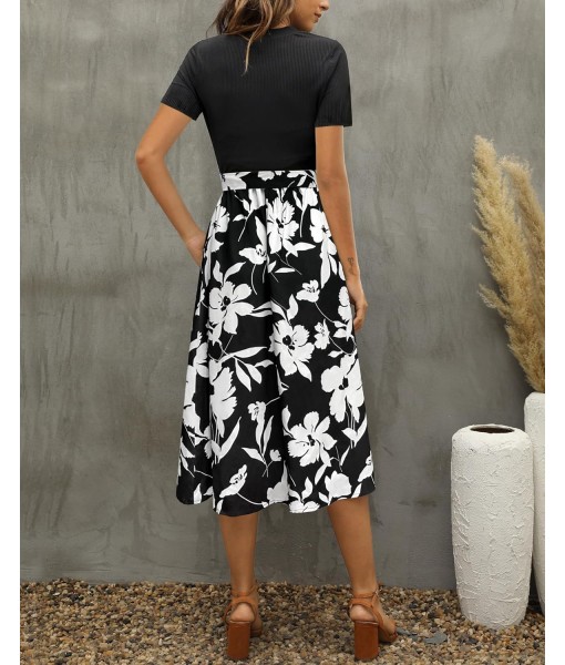 Zattcas Women 2025 Summer Dress Short Sleeve Ribbed Teacher Church Modest Business Casual Work Outfits Midi Dress