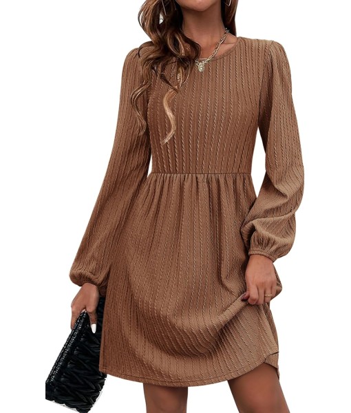 Zeagoo Women's Fall Sweater Dresses with Pockets Crew Neck Long Sleeve A-Line Dresses for Women 2025 Casual Winter Dresses