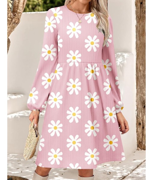 Zeagoo Women's Fall Sweater Dresses with Pockets Crew Neck Long Sleeve A-Line Dresses for Women 2025 Casual Winter Dresses
