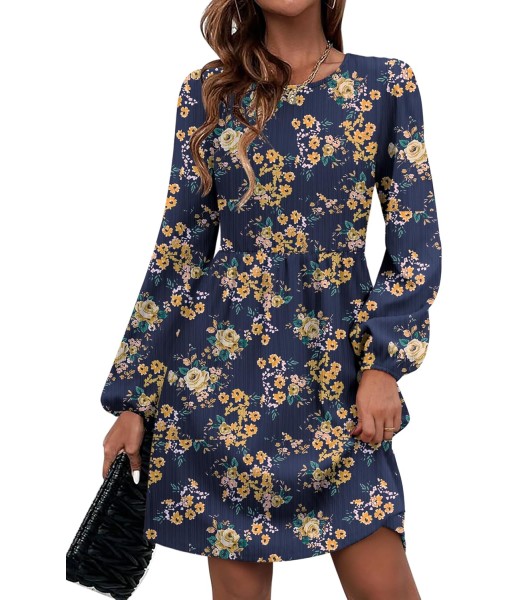 Zeagoo Women's Fall Sweater Dresses with Pockets Crew Neck Long Sleeve A-Line Dresses for Women 2025 Casual Winter Dresses