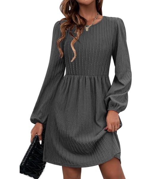 Zeagoo Women's Fall Sweater Dresses with Pockets Crew Neck Long Sleeve A-Line Dresses for Women 2025 Casual Winter Dresses