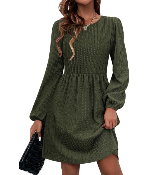 Zeagoo Women's Fall Sweater Dresses with Pockets Crew Neck Long Sleeve A-Line Dresses for Women 2025 Casual Winter Dresses