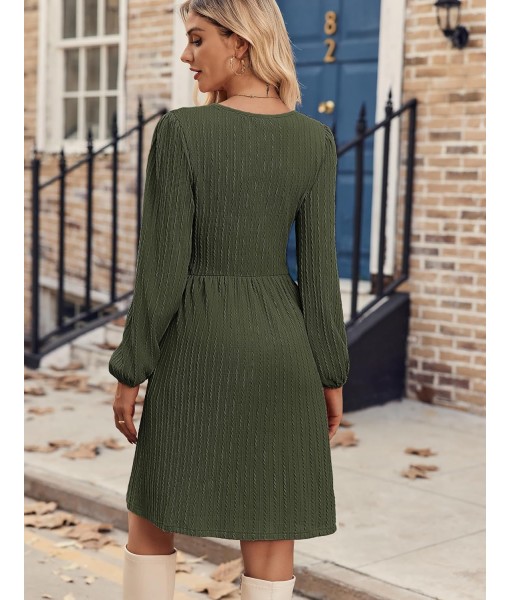 Zeagoo Women's Fall Sweater Dresses with Pockets Crew Neck Long Sleeve A-Line Dresses for Women 2025 Casual Winter Dresses