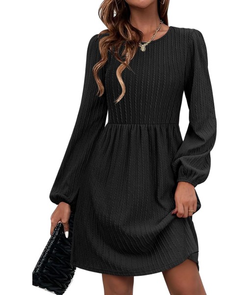 Zeagoo Women's Fall Sweater Dresses with Pockets Crew Neck Long Sleeve A-Line Dresses for Women 2025 Casual Winter Dresses