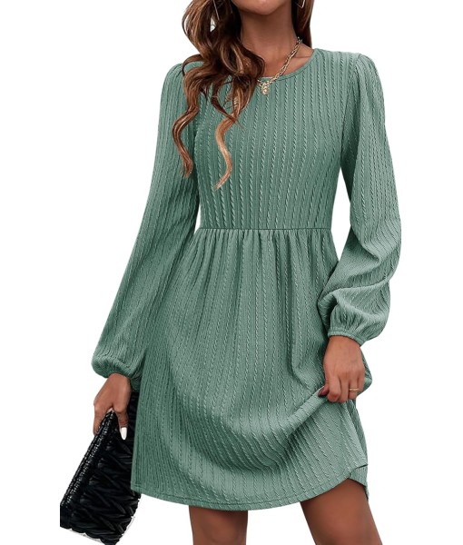 Zeagoo Women's Fall Sweater Dresses with Pockets Crew Neck Long Sleeve A-Line Dresses for Women 2025 Casual Winter Dresses