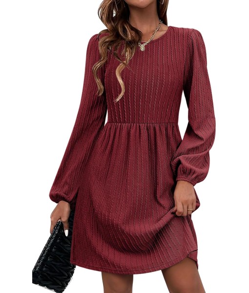 Zeagoo Women's Fall Sweater Dresses with Pockets Crew Neck Long Sleeve A-Line Dresses for Women 2025 Casual Winter Dresses