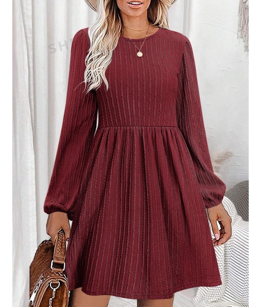 Zeagoo Women's Fall Sweater Dresses with Pockets Crew Neck Long Sleeve A-Line Dresses for Women 2025 Casual Winter Dresses