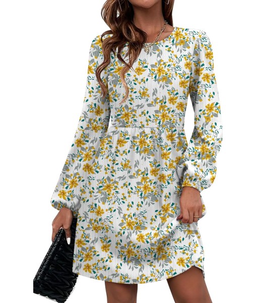 Zeagoo Women's Fall Sweater Dresses with Pockets Crew Neck Long Sleeve A-Line Dresses for Women 2025 Casual Winter Dresses