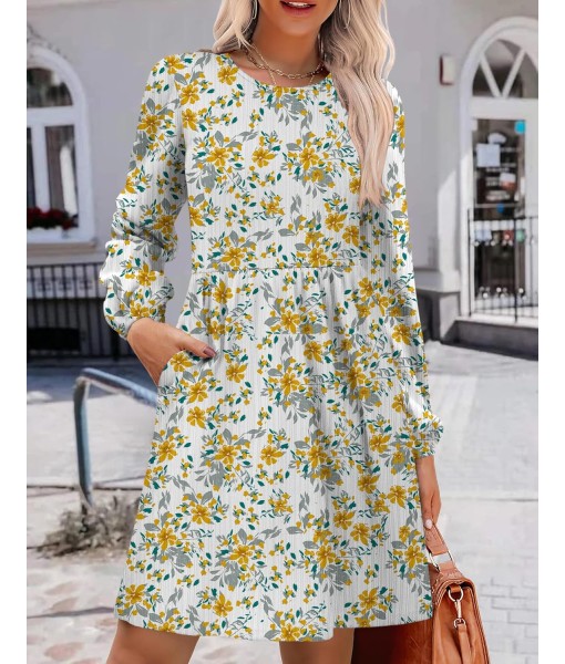 Zeagoo Women's Fall Sweater Dresses with Pockets Crew Neck Long Sleeve A-Line Dresses for Women 2025 Casual Winter Dresses