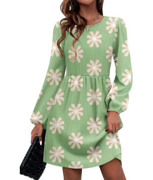 Zeagoo Women's Fall Sweater Dresses with Pockets Crew Neck Long Sleeve A-Line Dresses for Women 2025 Casual Winter Dresses