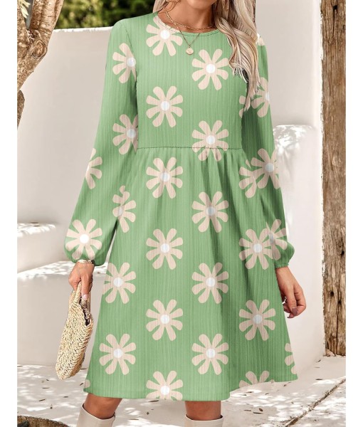 Zeagoo Women's Fall Sweater Dresses with Pockets Crew Neck Long Sleeve A-Line Dresses for Women 2025 Casual Winter Dresses