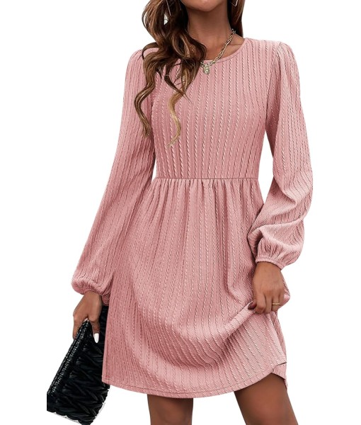 Zeagoo Women's Fall Sweater Dresses with Pockets Crew Neck Long Sleeve A-Line Dresses for Women 2025 Casual Winter Dresses