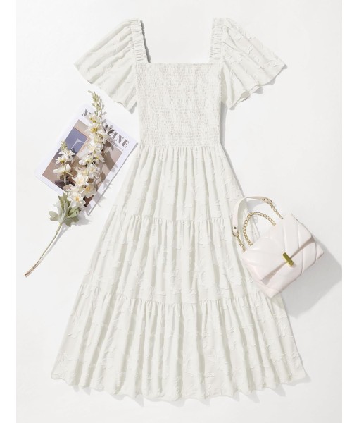 ZESICA Women‘s Summer Boho Floral Midi Dress 2025 Casual Short Sleeve Square Neck Flowy Beach Vacation Long Dress