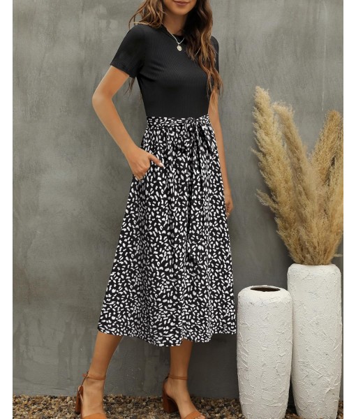 Zattcas Women 2025 Summer Dress Short Sleeve Ribbed Teacher Church Modest Business Casual Work Outfits Midi Dress