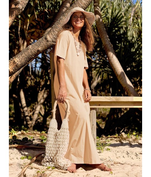 MEROKEETY Women's 2025 Summer Maxi Dress Casual Short Sleeve Beach Vacation Crewneck Basic Long T Shirt Dresses