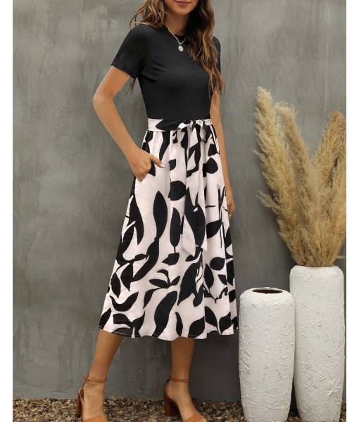 Zattcas Women 2025 Summer Dress Short Sleeve Ribbed Teacher Church Modest Business Casual Work Outfits Midi Dress