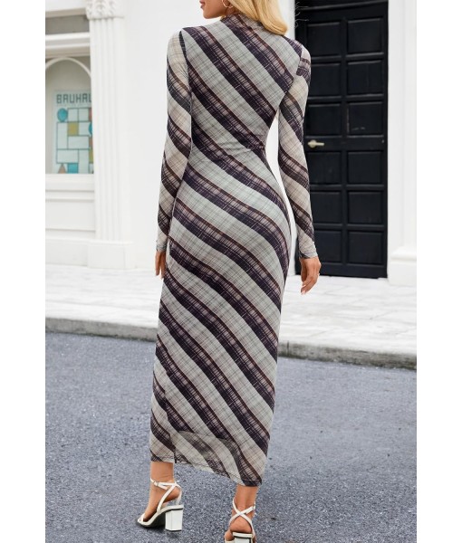 MEROKEETY Women's Long Sleeve Fall Wedding Guest Dress 2025 Bodycon Floral Mesh Ruched Cocktail Maxi Dresses