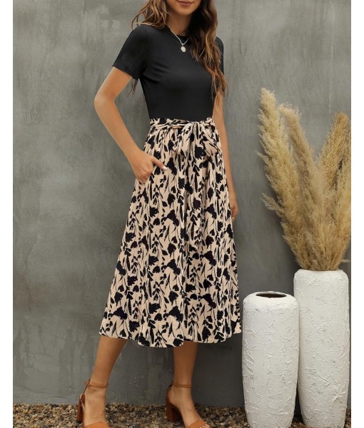 Zattcas Women 2025 Summer Dress Short Sleeve Ribbed Teacher Church Modest Business Casual Work Outfits Midi Dress