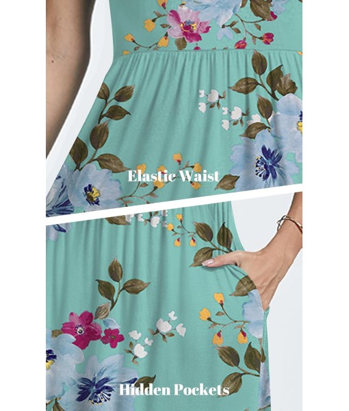 AYIFU Womens Short Sleeve Empire Waist Dresses Casual Summer Dress with Pockets