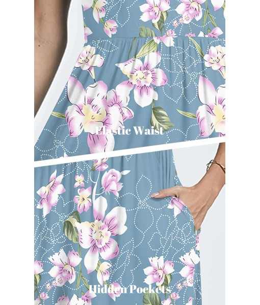AYIFU Womens Short Sleeve Empire Waist Dresses Casual Summer Dress with Pockets