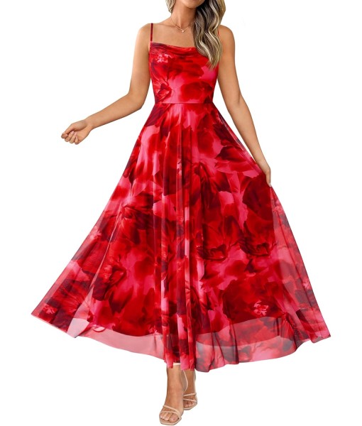 BTFBM Women Summer Floral Maxi Dresses Elegant Spaghetti Strap Dress Printed Party Dress Beach Long Dresses