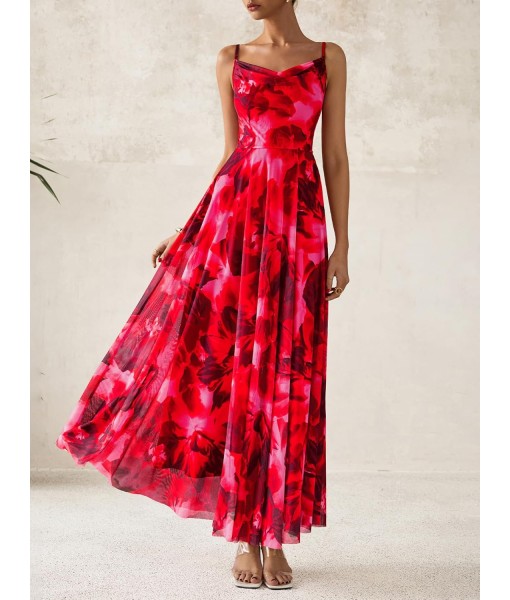 BTFBM Women Summer Floral Maxi Dresses Elegant Spaghetti Strap Dress Printed Party Dress Beach Long Dresses