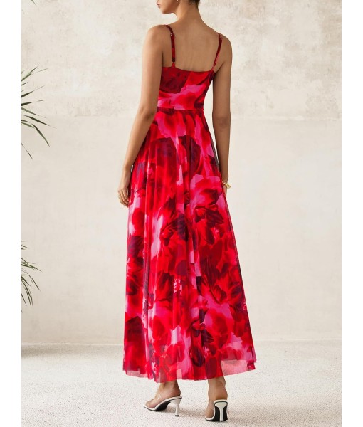 BTFBM Women Summer Floral Maxi Dresses Elegant Spaghetti Strap Dress Printed Party Dress Beach Long Dresses
