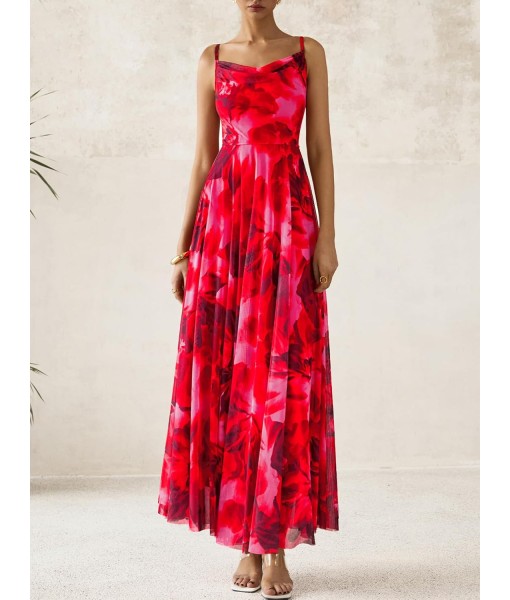 BTFBM Women Summer Floral Maxi Dresses Elegant Spaghetti Strap Dress Printed Party Dress Beach Long Dresses
