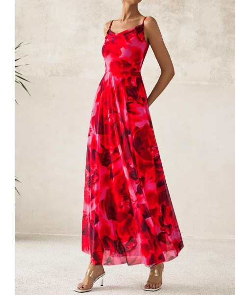 BTFBM Women Summer Floral Maxi Dresses Elegant Spaghetti Strap Dress Printed Party Dress Beach Long Dresses