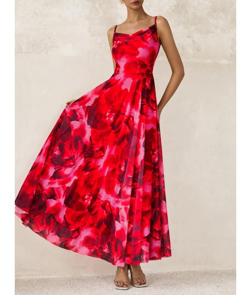 BTFBM Women Summer Floral Maxi Dresses Elegant Spaghetti Strap Dress Printed Party Dress Beach Long Dresses