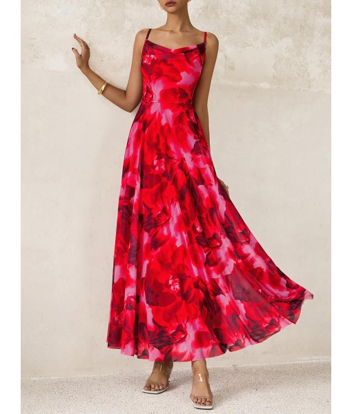 BTFBM Women Summer Floral Maxi Dresses Elegant Spaghetti Strap Dress Printed Party Dress Beach Long Dresses